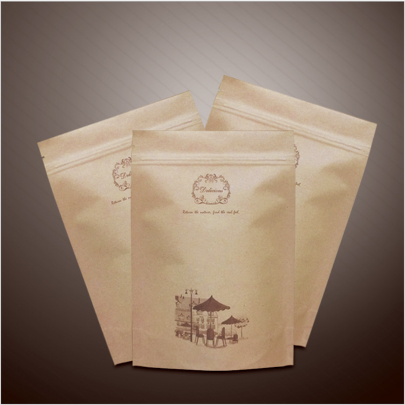 Boa qualidade de uso geral sacos de papel kraft 3 lado selo embalagem bolsa para arroz lanche nozes arroz