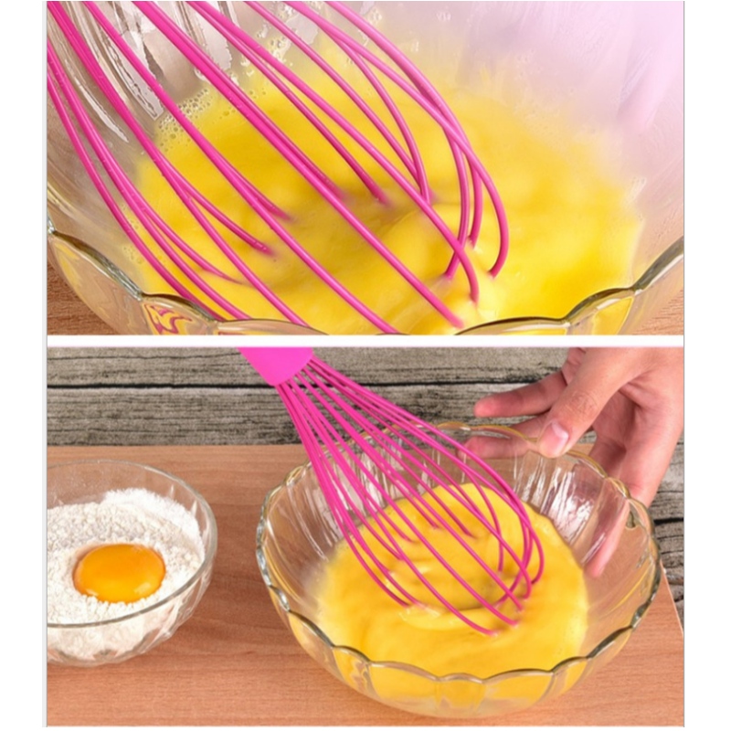 Agitador de ovo de silicone de alta qualidade agitador de mão de silicone anti-skid handle baking kitchen tool
