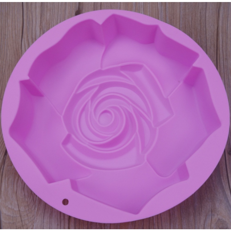 Molde de bolo de silicone único tamanho grande rosa molde de bolo único buraco grande flor placa de cozimento diy ferramenta de cozimento