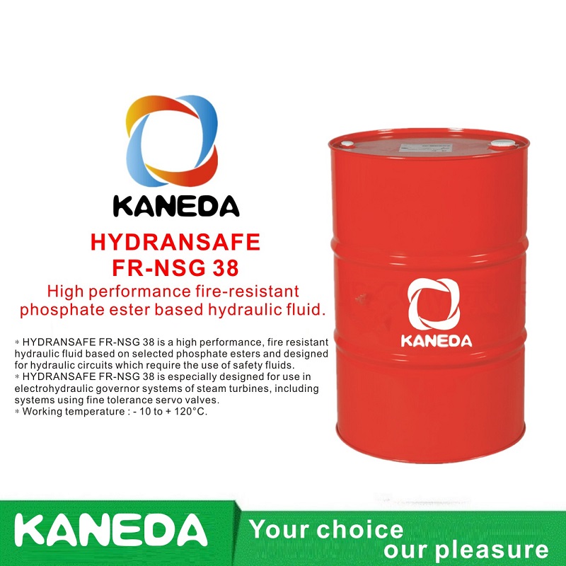 KANEDA HYDRANSAFE FR-NSG 38 Fluido hidráulico à base de éster de fosfato resistente ao fogo de alto desempenho.