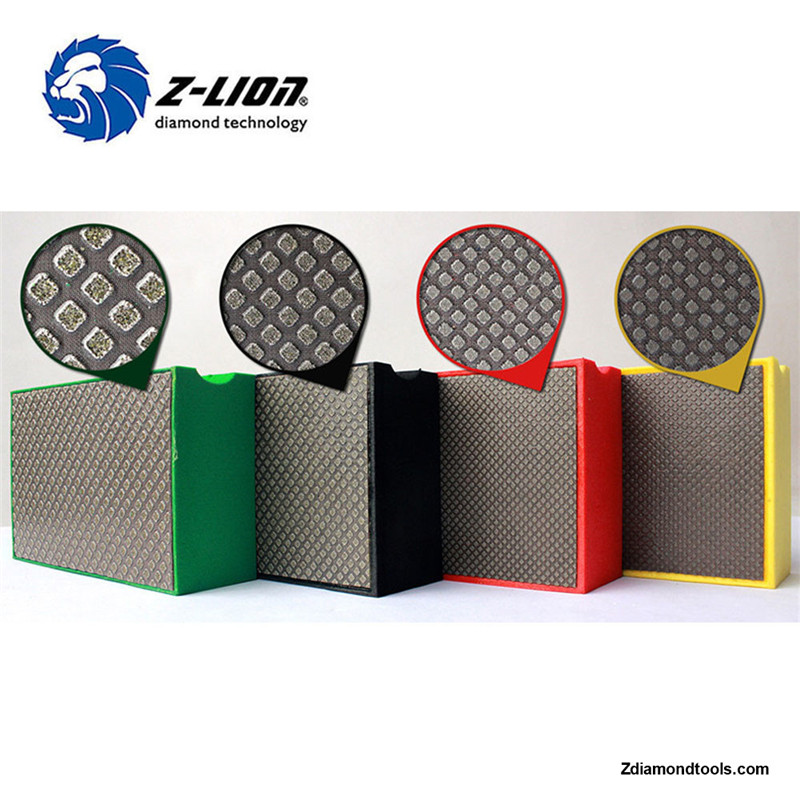 Z-LION ZL-37C Almofadas de polimento à mão de diamante galvanizado de alta eficiência para pedra, vidro, concreto