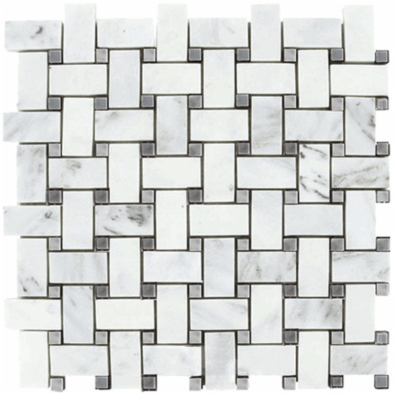 Mosaico de parede de mármore de Carrara Bianco