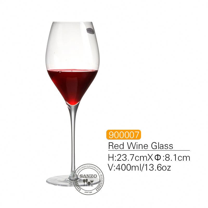 SANZO Haste Preta Lismore Balão De Vidro De Vinho Artesanal De Cristal Sem Chumbo Gravado Óculos Óculos Grossos