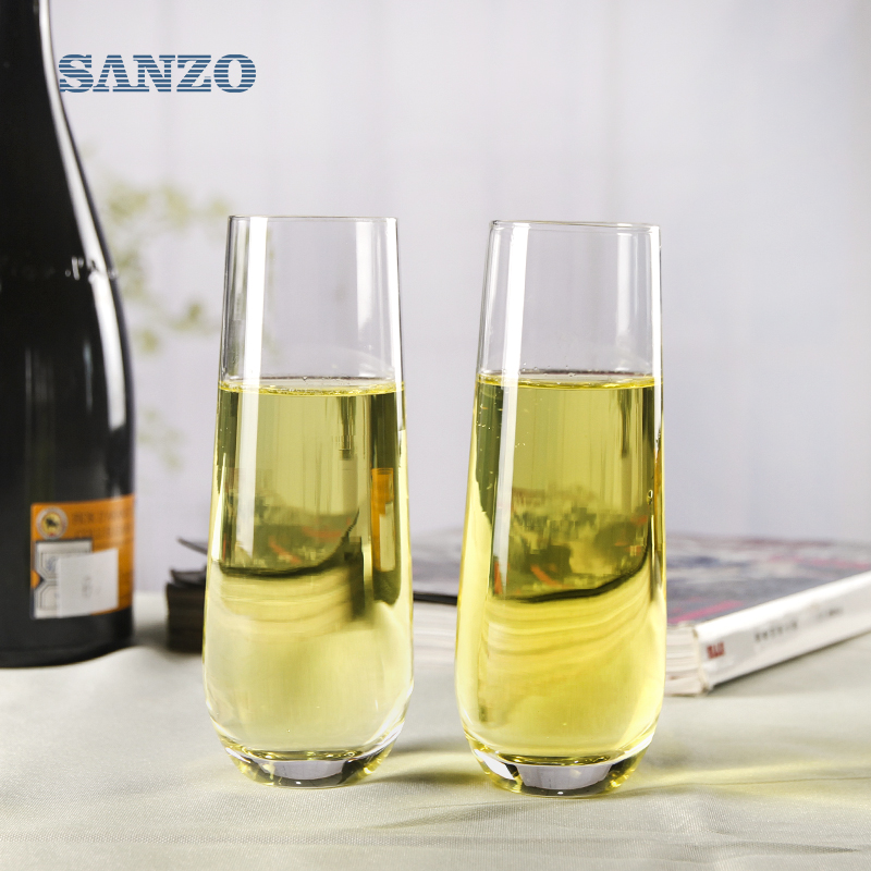 Flautas de champanhe da haste preta de SANZO flautas de champanhe claras personalizadas Champagne plástico