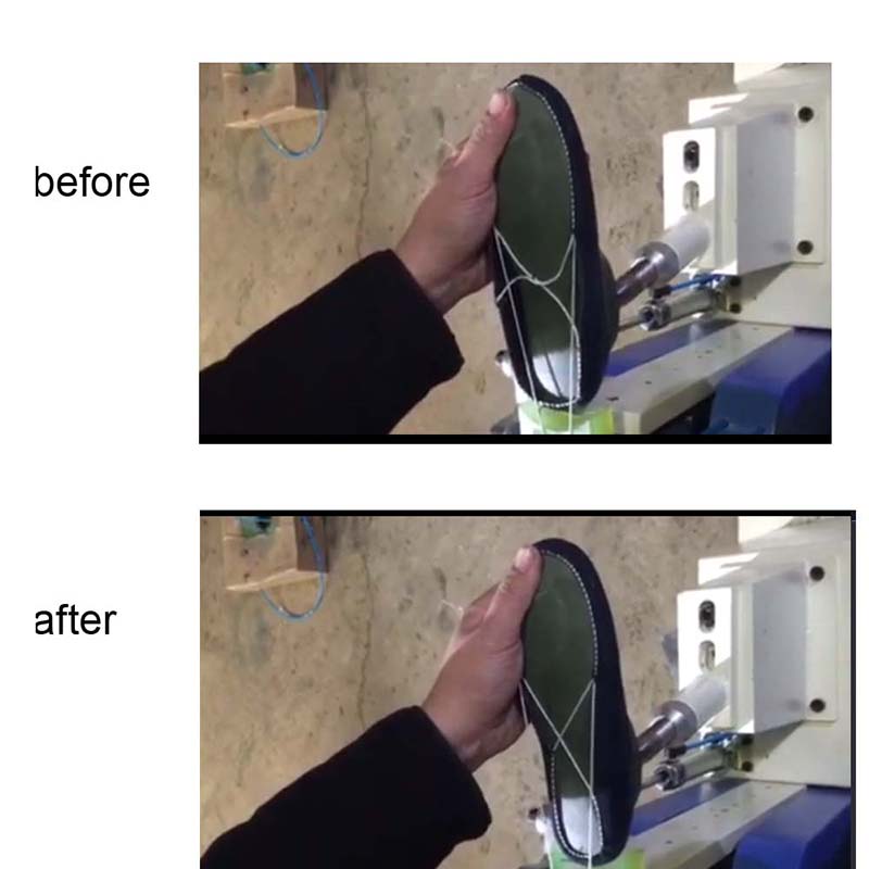 máquina de fazer sapato de plástico, acabamento duradouro da linha de sapatos