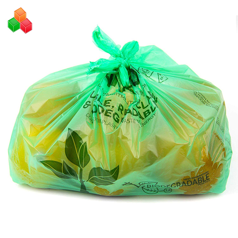 Não tóxico 100% biodegradável compostável pe + d2w lixo plástico saco de compras rolo