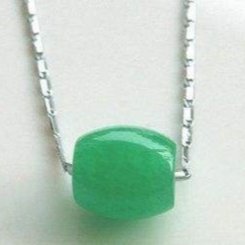 925 prata esterlina sintética malaio jade gemstone mulheres pingente de colar
