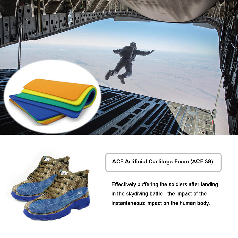 Botas de aterrissagem de segurança de pára-quedismo da força aérea amortecem materiais de proteção (ACF)