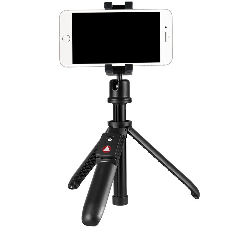KINGJOY Mini bastão de selfie de 5 seções com perna dobrável para mudar para tripé com controle bluetooth