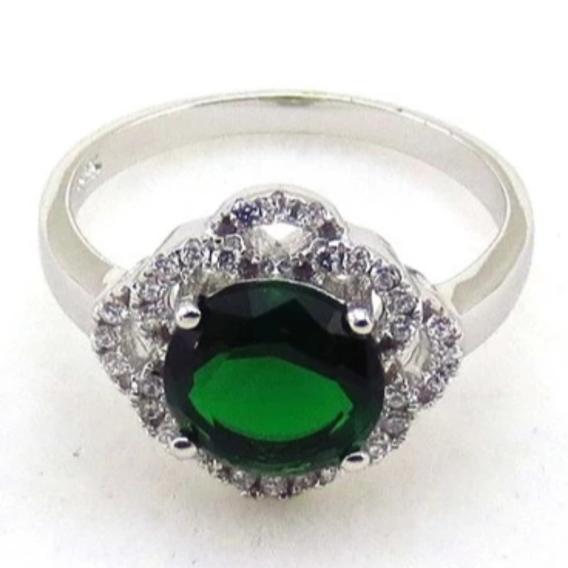 Anéis de noivado das mulheres anéis de zircônia cúbica anéis de esmeralda sintéticos