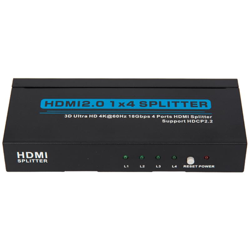 V2.0 HDMI 1x4 Splitter Suporte 3D Ultra HD 4Kx2K a 60Hz HDCP2.2