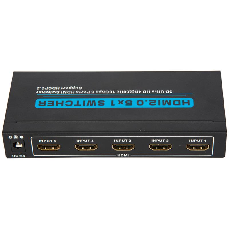 V2.0 HDMI 5x1 Switcher Suporte 3D Ultra HD 4Kx2K a 60Hz HDCP2.2