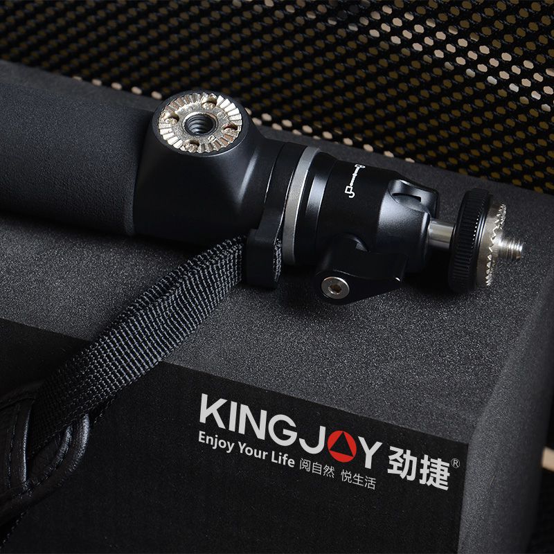 KINGJOY Alumínio Câmera Extensão Selfie Vara H100D-63 com 360 Graus Girando Cabeça Bola de Metal