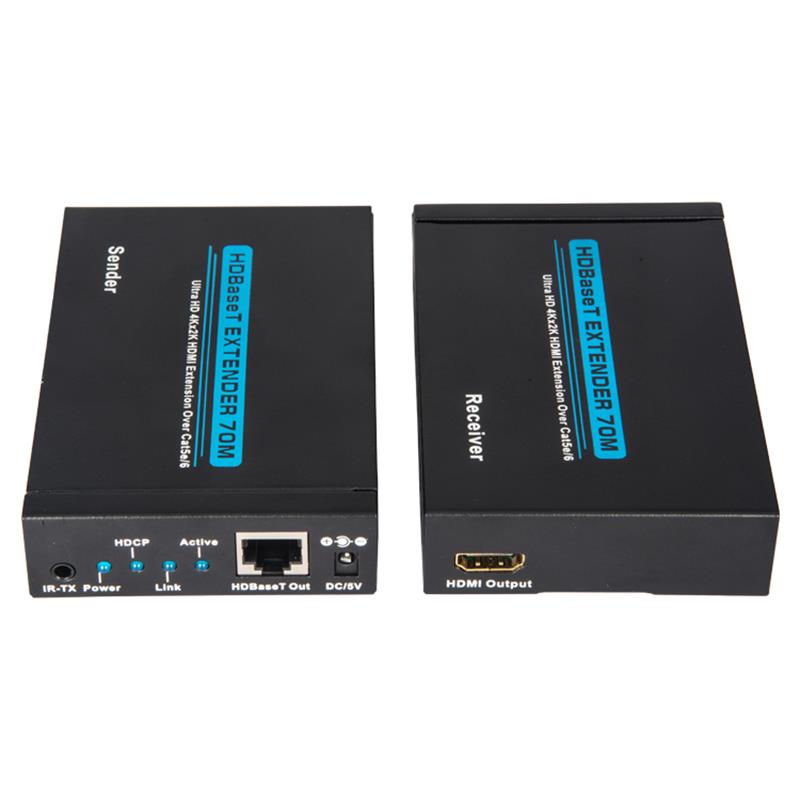 V1.4 4K HDBaseT HDMI Extender 70m sobre Single cat5e/6 cable 35m@4Kx2K/30Hz,70m@1080P/60Hz