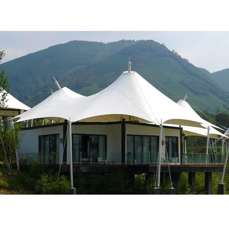 Prefab House Three Peaks Shape 2 Bedroom PVDF Waterproof Fabric Resort Hotel Tent