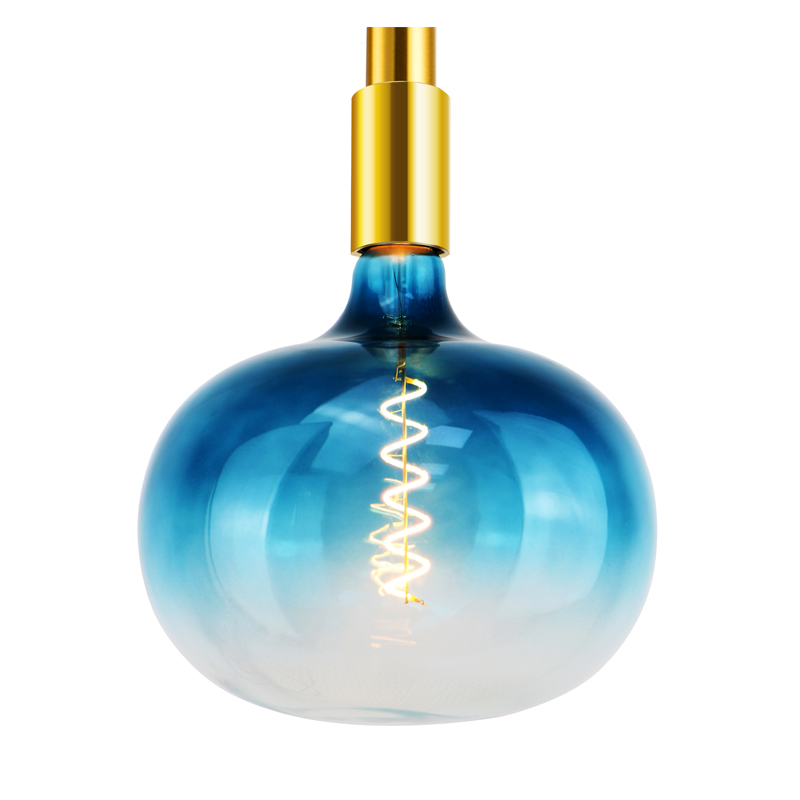 T180 EGG Gradiente cor Azul Bonita e lâmpada de incandescência espiral moldada
