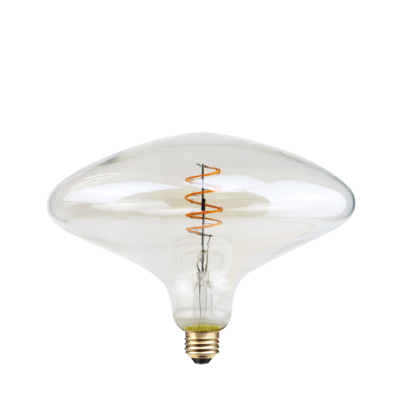 Ovnis de Venda a Quente Forma de cogumelo limpa 2200k 4W lâmpada de filamento espiral Grande