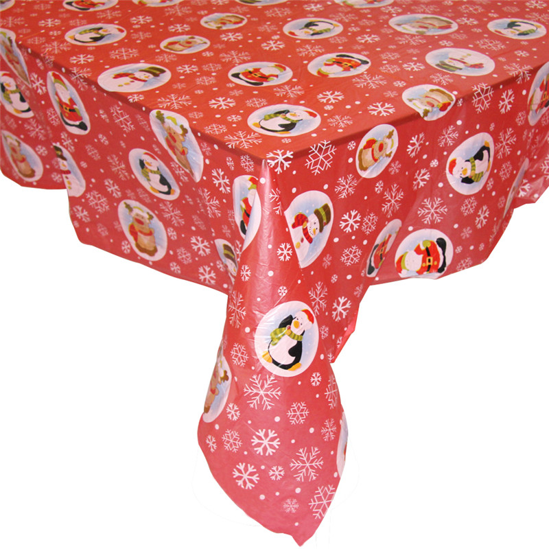 Dia de Natal toalha de mesa plástica à Prova de água Calor resistente Ao xadrez Tabela de PVC cor vermelha personalizada