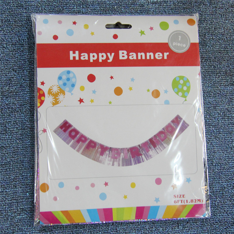 Bandeira com Glitter para Festas Decoração Feliz Aniversário para Criança e Adulto