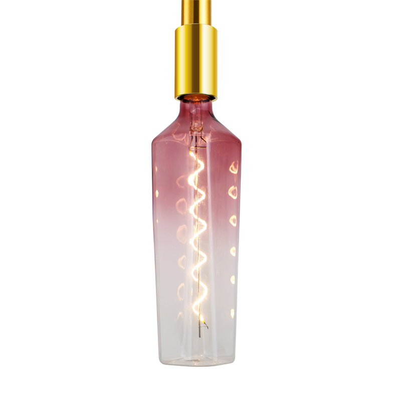 Uísque Gradiente rosa 4 w forma de garrafa multi colorido decoração moda led espiral filamento luz