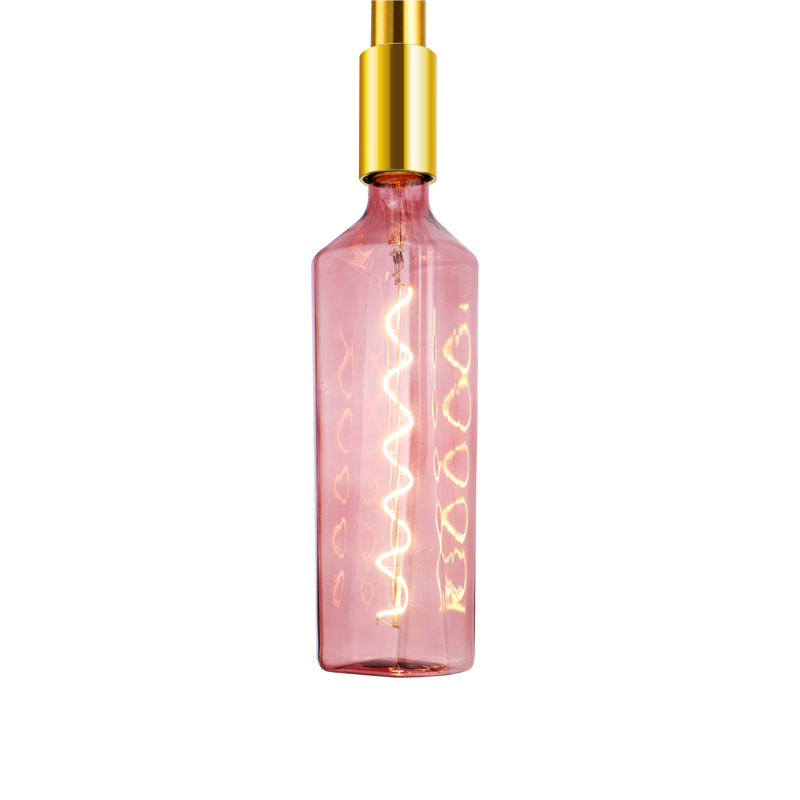 Uísque Gradiente rosa 4 w forma de garrafa multi colorido decoração moda led espiral filamento luz