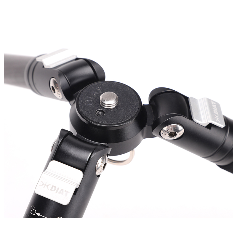 DIat CM225A + DHS-5 Suporte de tripé de câmera de fibra de carbono portátil flexível profissional mini