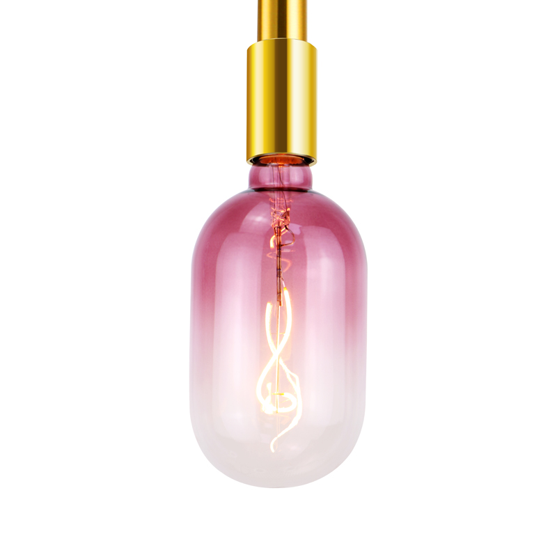 Tanque Gradiente rosa garrafa caixa decoração espiral filamento lâmpada