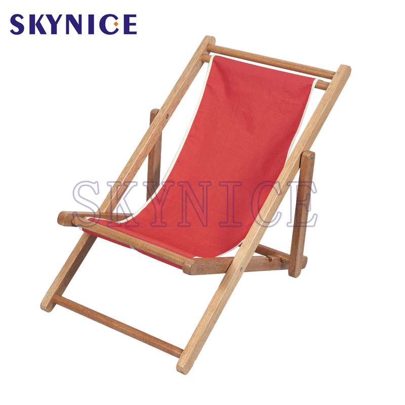 Cadeira de praia de madeira simples Sling para crianças