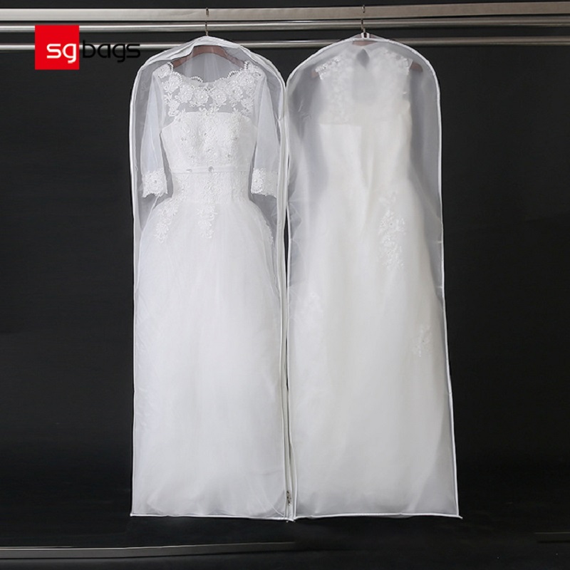 SGW08 2020 Impresso Personalizado Extra Longo Vestido de Noiva Respirável Vestido Capa Saco de Vestuário Para O Vestido de Noiva