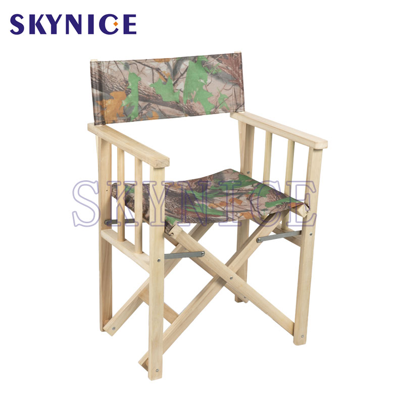 Cadeira de piquenique de acampamento de madeira ao ar livre