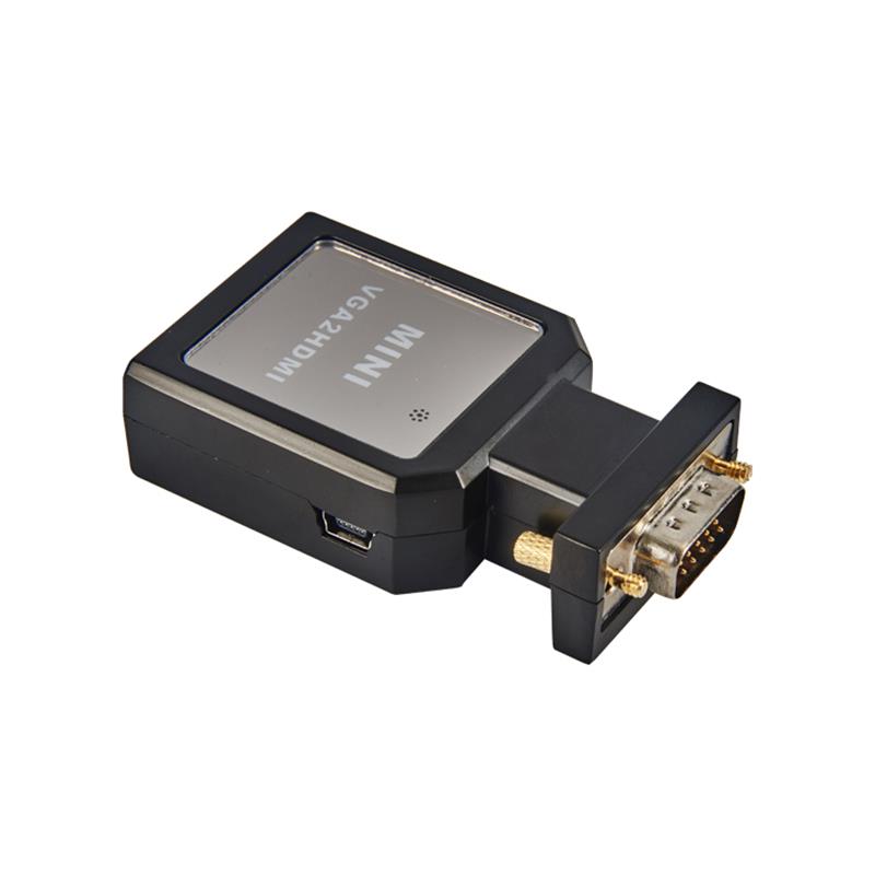 Caixa de metal MINI Tamanho VGA + 3.5mm Conversor de áudio para HDMI