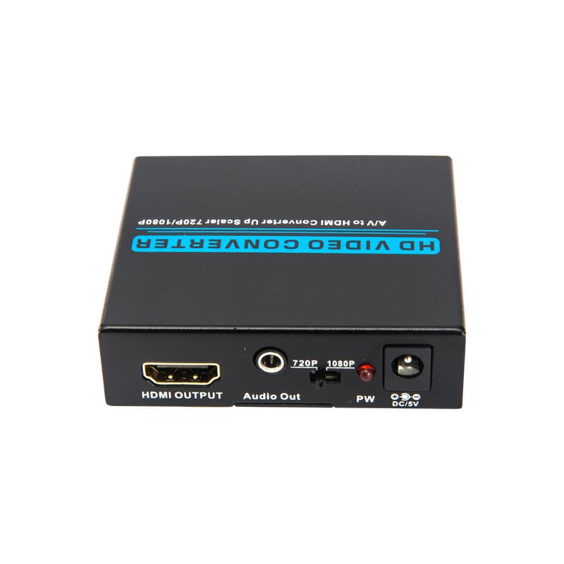 Conversor AV / CVBS para HDMI + AUDIO (escalador ascendente 720P / 1080P)