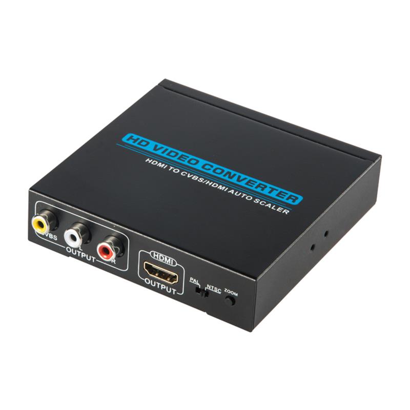 Conversor HDMI para CVBS / AV + HDMI Auto Scaler 1080P