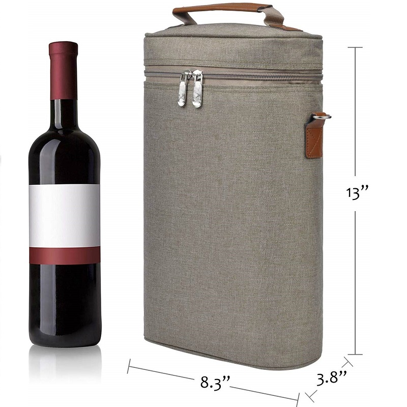 SGC32 Personalizado Tote Tote Vinho Piquenique Bag Atacado Viagem Acolchoado Lidar Com Saco De Vinho 2 garrafa com Alça Ajustável