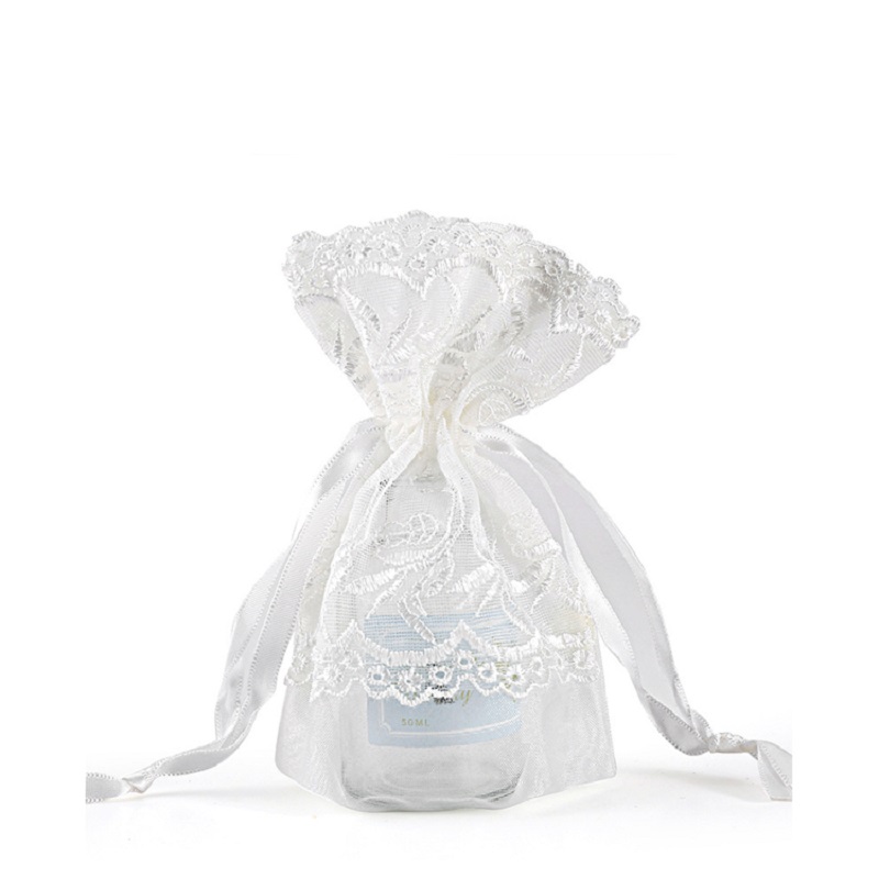 SGS59 Saco de Presente de Organza de Natal Personalizado Impresso Saco de Embalagem de Açúcar de Casamento Malha Cordão Sacos Atacado