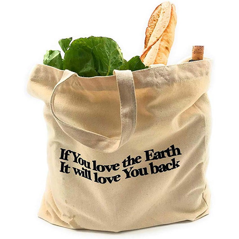 SG64 Pesado Duty Organic Vegetable Fruit Shopping Bag Cotton Canvas Tote Bags com logótipo impresso personalizado