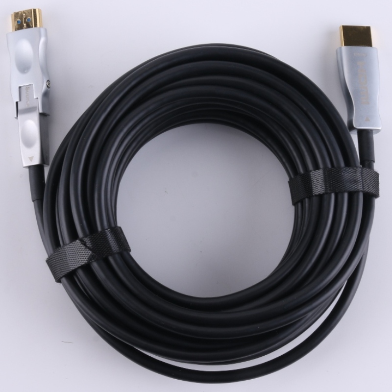 Melhor preço HDMI 2.0 Tipo A para o Lado Da Fonte D Distorço Da fibra AOC do Cabo óptico 15m