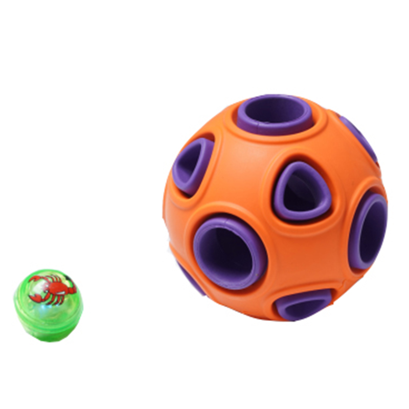 Bola de borracha Populer com pequeno cão sino luz mastigar brinquedo de estimação brinquedo para se divertir