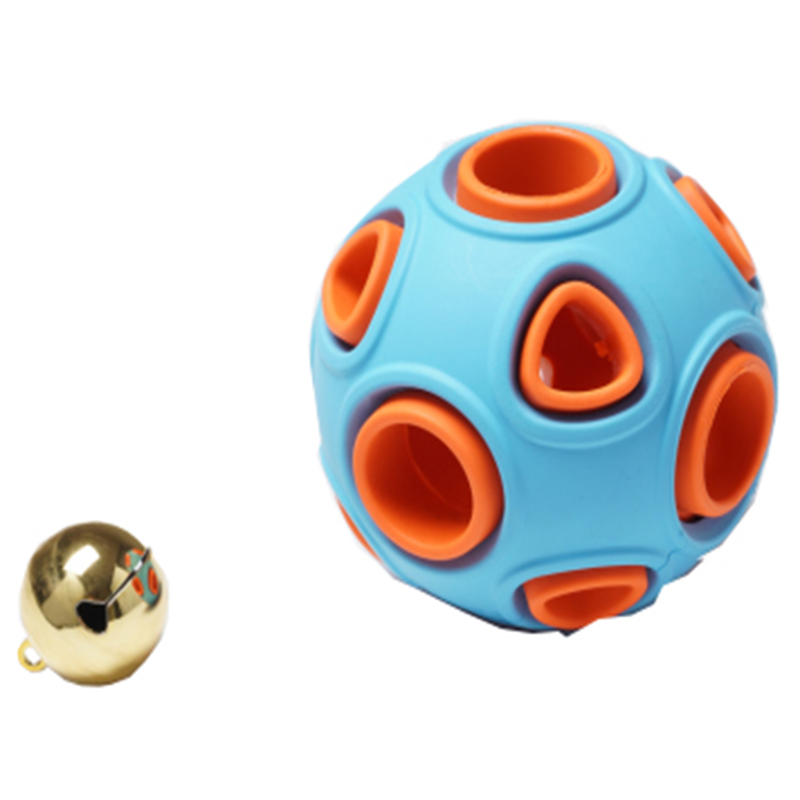 Bola de borracha Populer com pequeno cão sino luz mastigar brinquedo de estimação brinquedo para se divertir