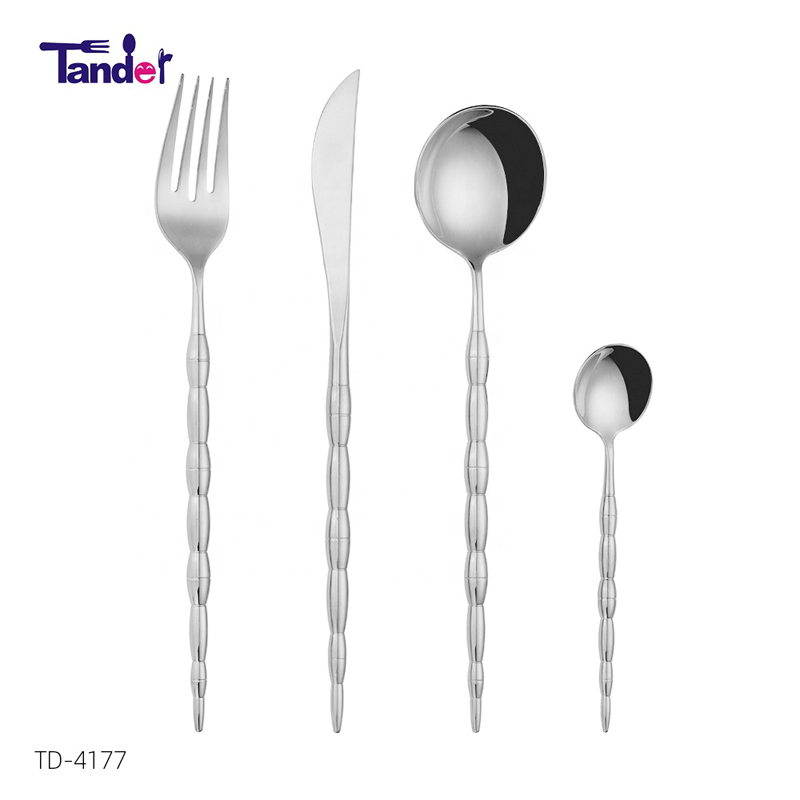 Tander new European style stainless steel home goods flatware metal inox cutlery set