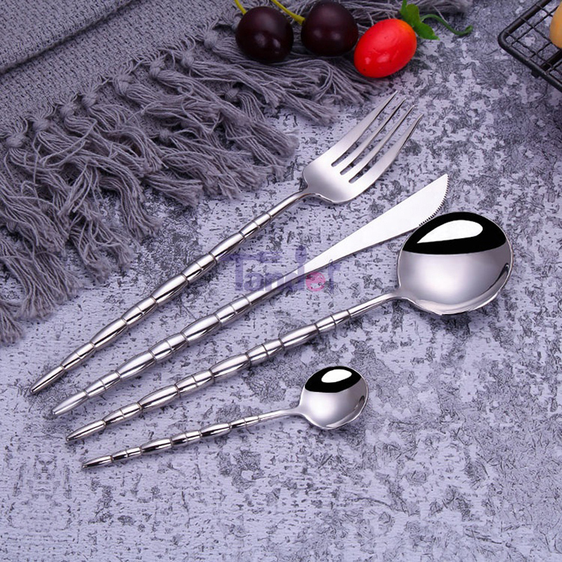 Tander new European style stainless steel home goods flatware metal inox cutlery set