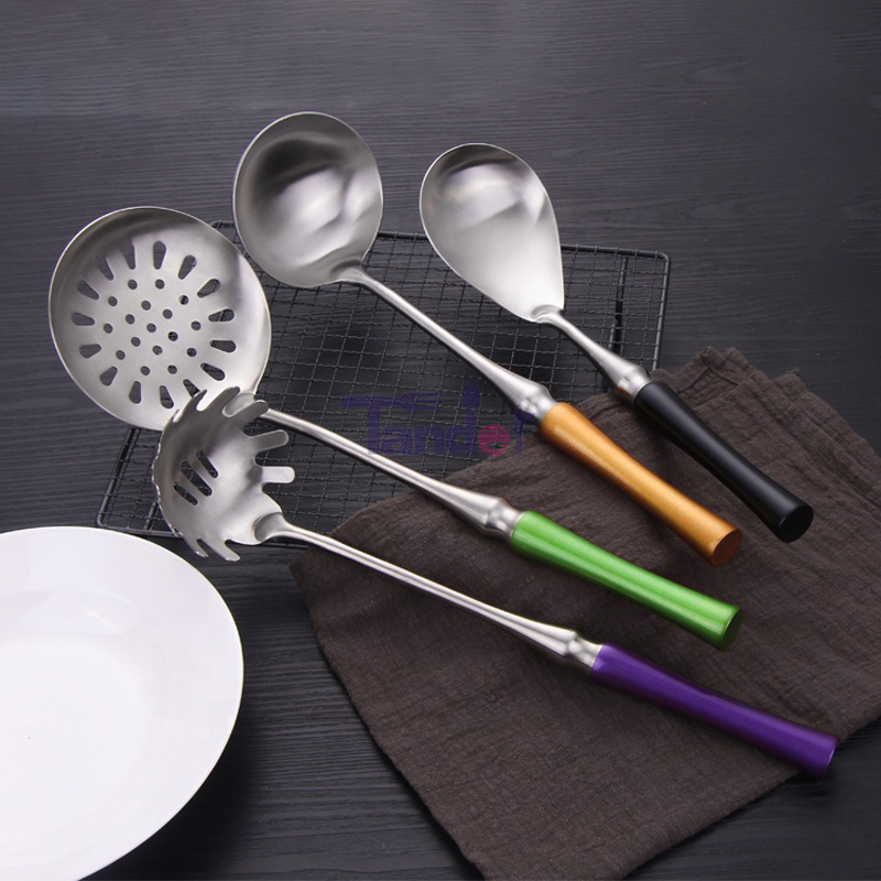 Conjuntos de ferramentas de cozinha em aço inoxidável Conjunto de utensílios de cozinha com suporte