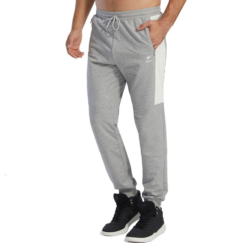 Calças Atlânticas de Joggers Gym Elastic Close Bottom Workout Athletic Pants com Zipper Pockets
