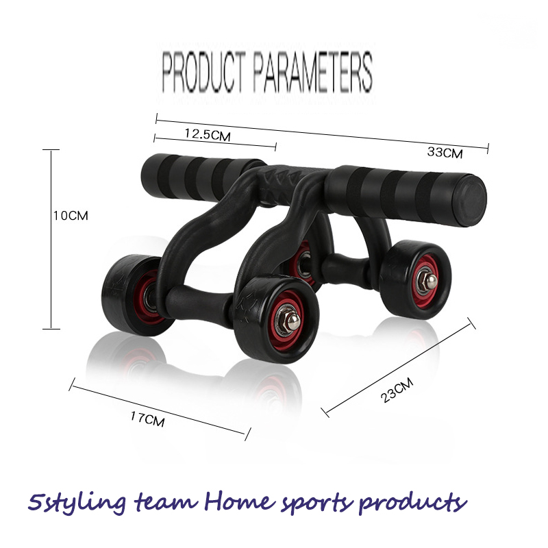 O fabricante fornece diretamente rolamento de quatro rodas saudável equipamento de fitness de rodas abdominais escritório em casa equipamento de fitness conveniente