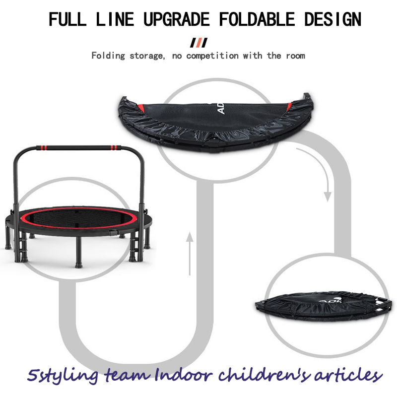 Hexágono comercial adulto trampolim de fitness para crianças interior e exterior silencioso trampolim corda elástica com corrimão