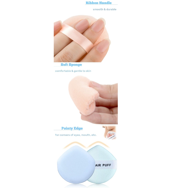 Velour Puff Makeup Powder Puffs Sponge with Air Cushion Puff Set Fluffy Powder Puff Round Sponge Cosmetic Water Drop Powder Latex Free Foundation Sponge Face Puff for Dry &Wet Use