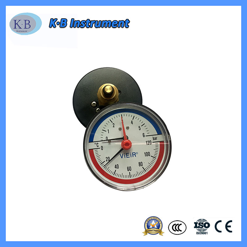 Painel de temperatura, manómetro mecânico e manómetro de temperatura