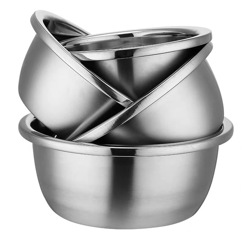 Ferramentas de Cozinha Aço inoxidável 201/304 Sólido e Durable Basin Thin Edge Basin Salad Mixing Bowl
