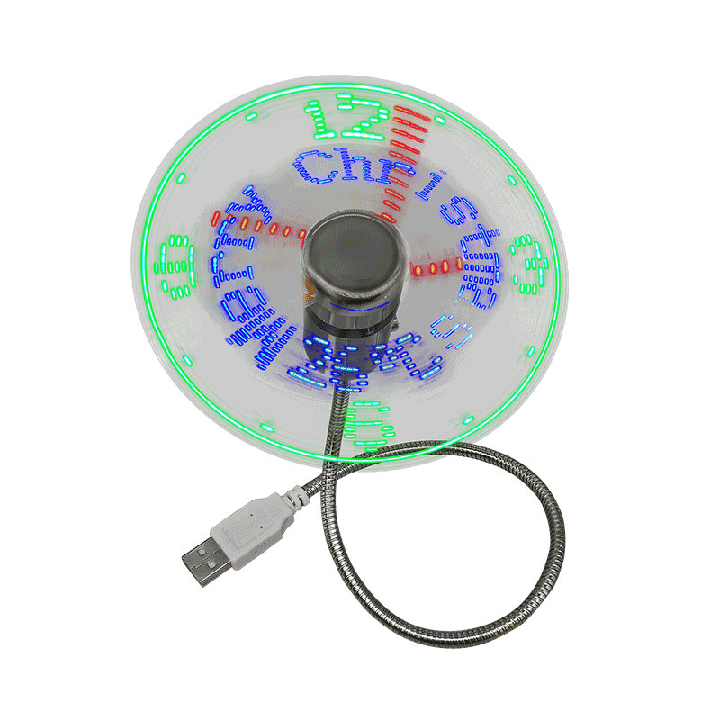 Mini-usb ventilador com ventilador de presente led relógio (ds02)
