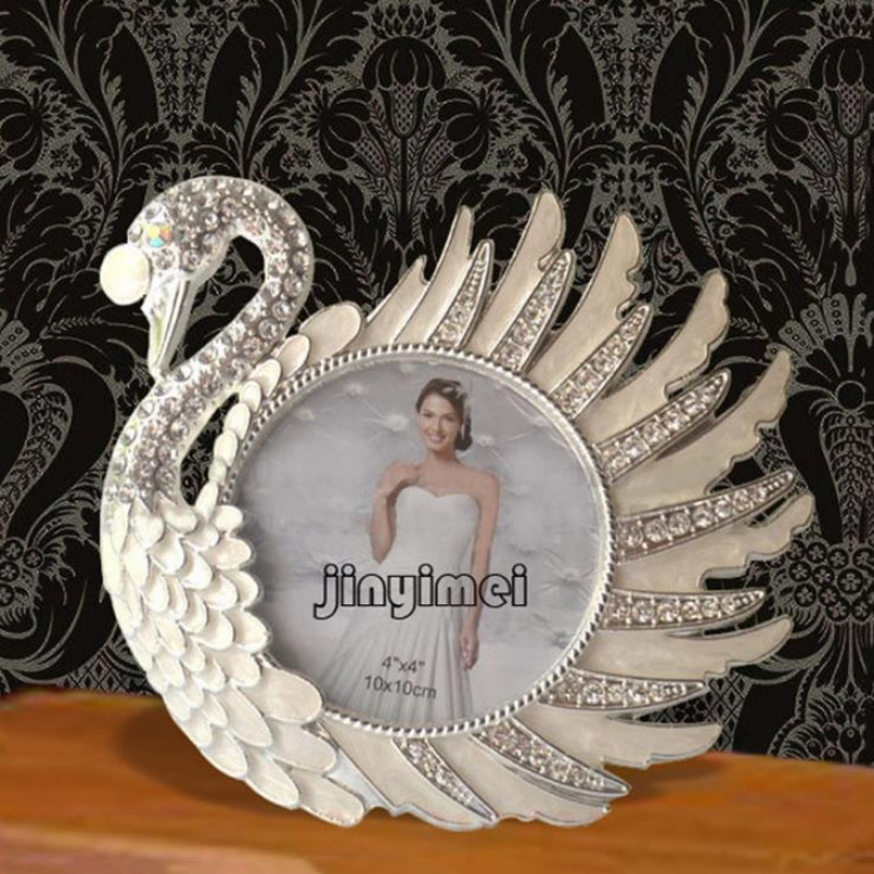 Foto artística criativa Chinesa Moderna moldura de prata criativa quarto prático Swan moldura decorativa Pode ser personalizado